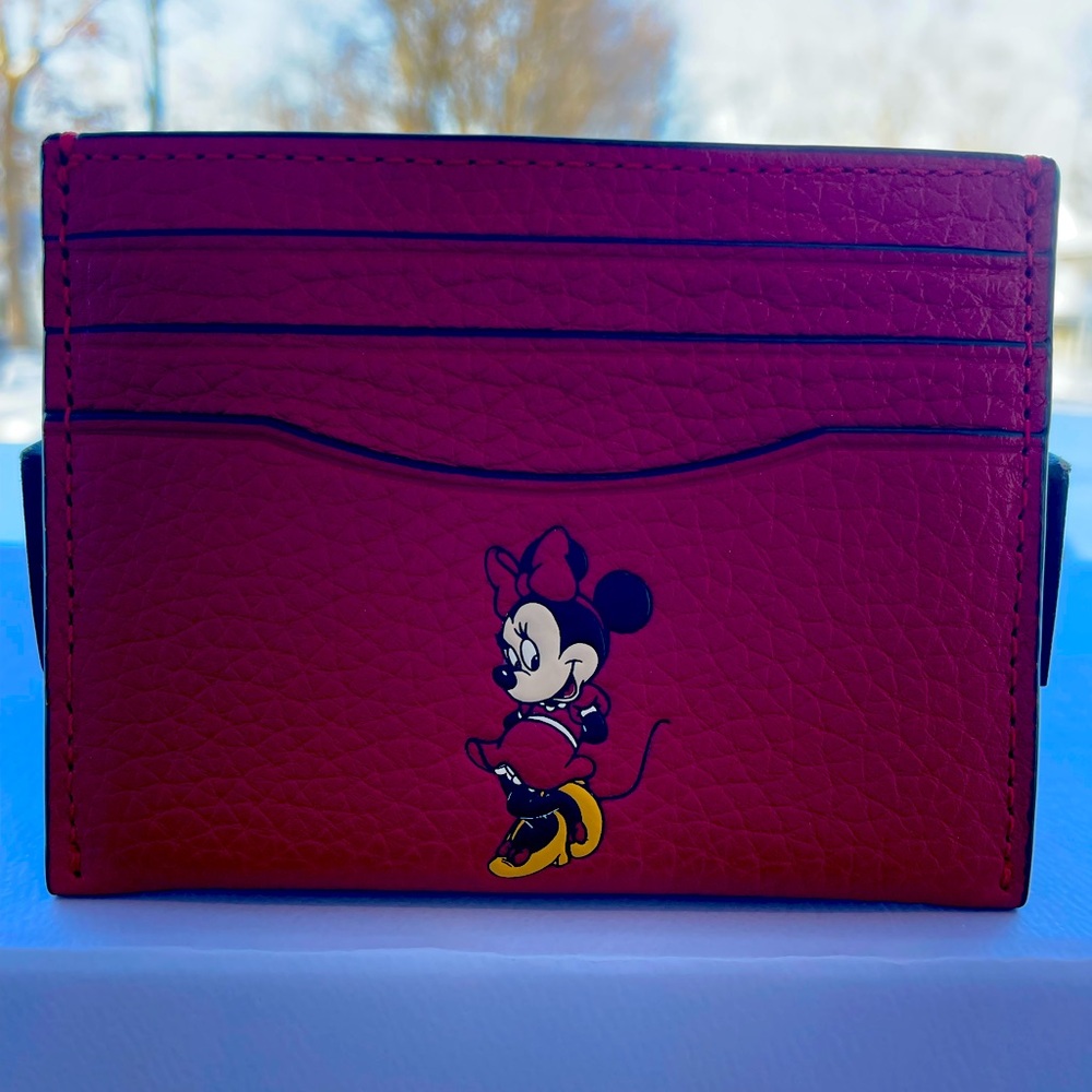 NWT!❤️❤️ COACH DISNEY X CARD CASE IN LEATHER WITH MOTIF! - Picture 2 of 6